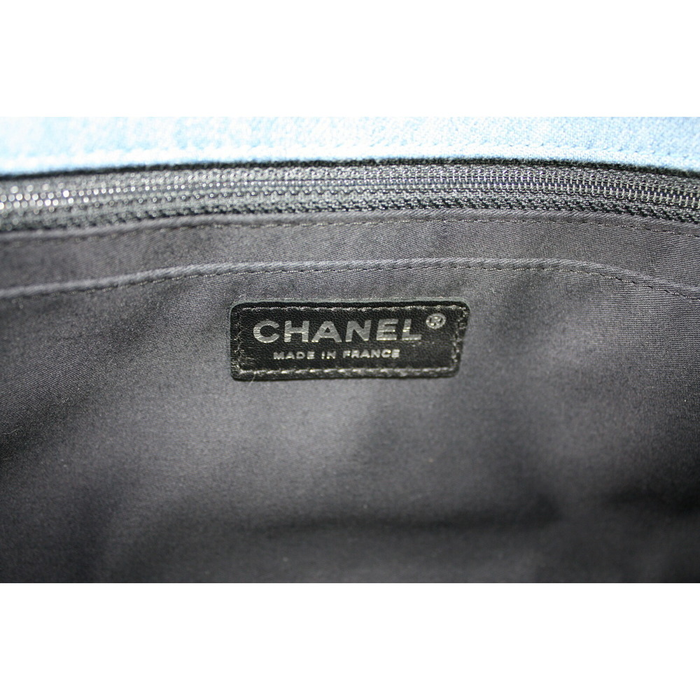 Chanel Chain Shoulder Embroidery Denim Bag Blue - Picture 8 of 8